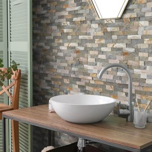 Piatră naturală, cuarțit, exterior / interior, multicolor, Edna