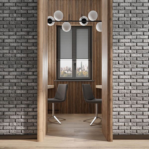 Cărămidă decorativă, interior, gri, Aria Smoke