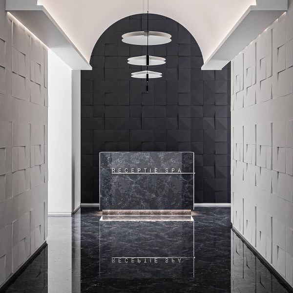 Panou decorativ, interior, alb, 3D Haze