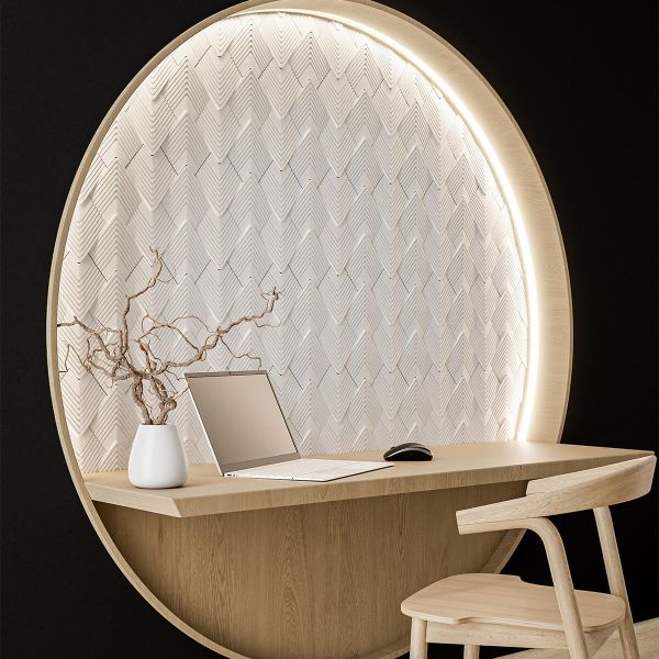 Panou decorativ, interior, alb, 3D Navaro