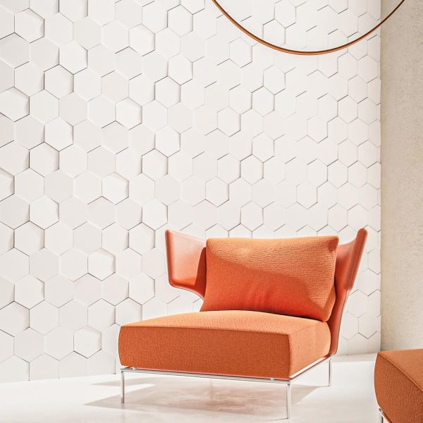 Panou decorativ, interior, alb, 3D Sesto