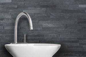 Piatră naturală, cuarțit, exterior / interior, negru, Black