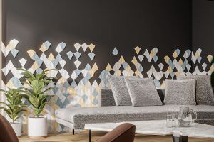 Panou decorativ, interior, alb, 3D Skyfall