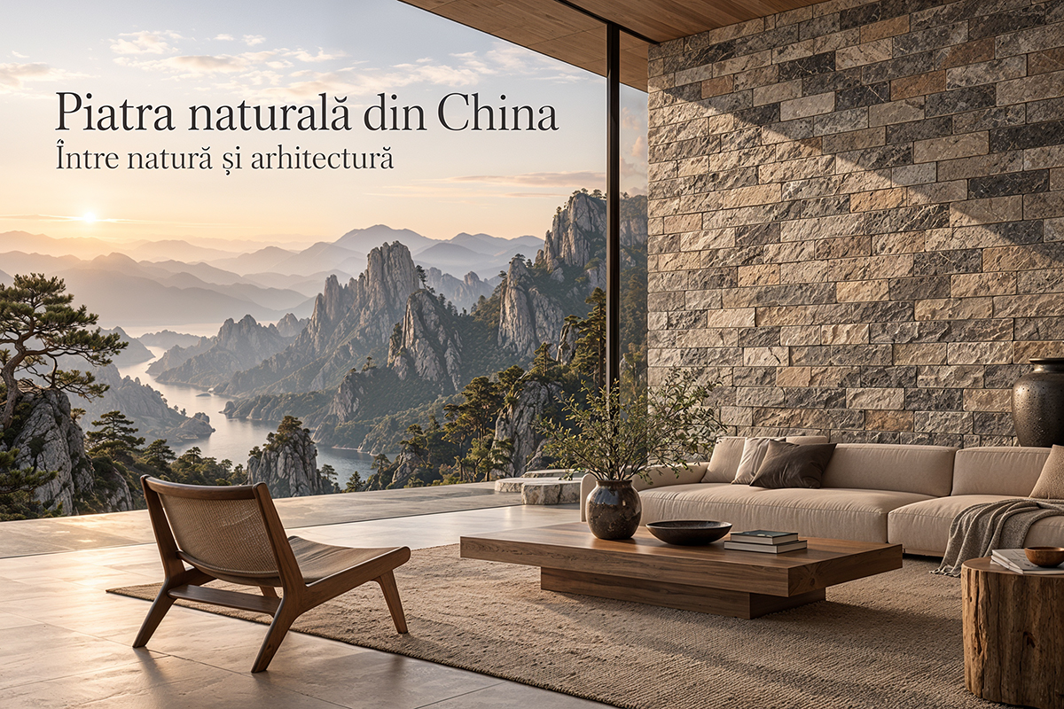 Piatra naturală din China din colecția MODULO Natimur integrată în arhitectură