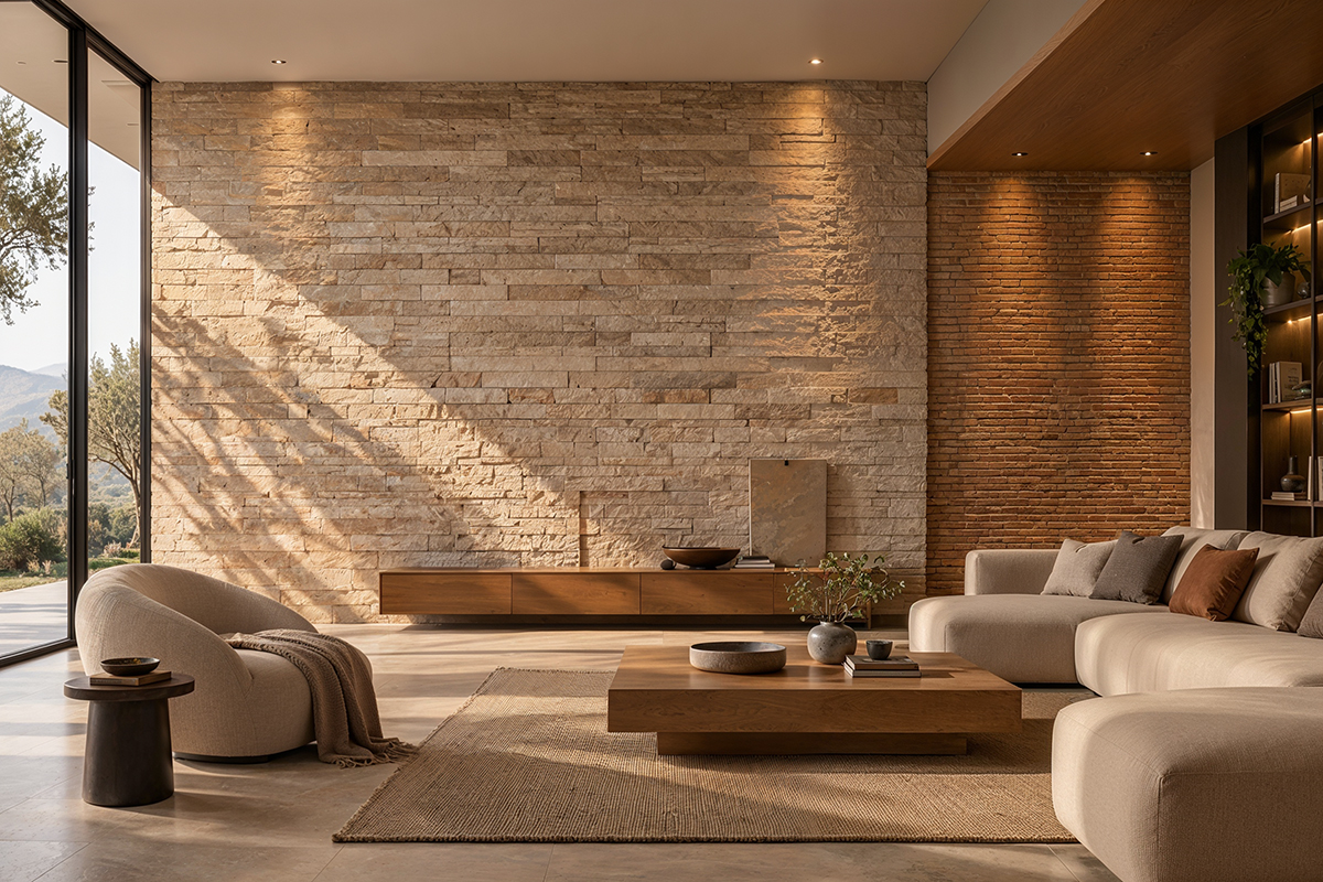 Tendințe în placările decorative cu piatră și cărămidă aparentă în arhitectura contemporană