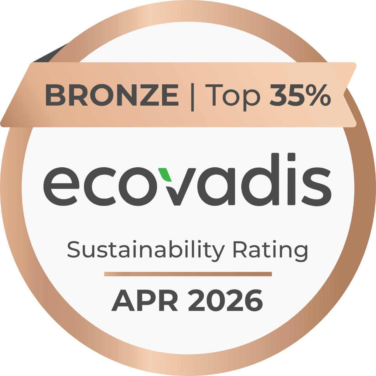 Medalie EcoVadis Bronze Aprilie 2026